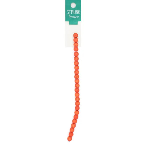 Orange Matte Colour Stone Strung Beads